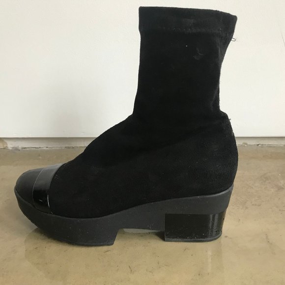 Robert Clergerie black suede platform ankle boots size 36 - Picture 1 of 5